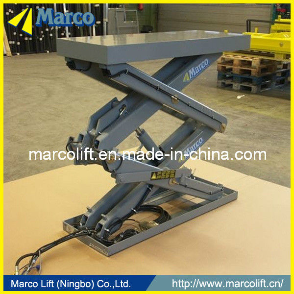 Mode Berjalan Stasioner 0,4-1,5 Ton Marco High Scissor Lift Table untuk Kran Gudang