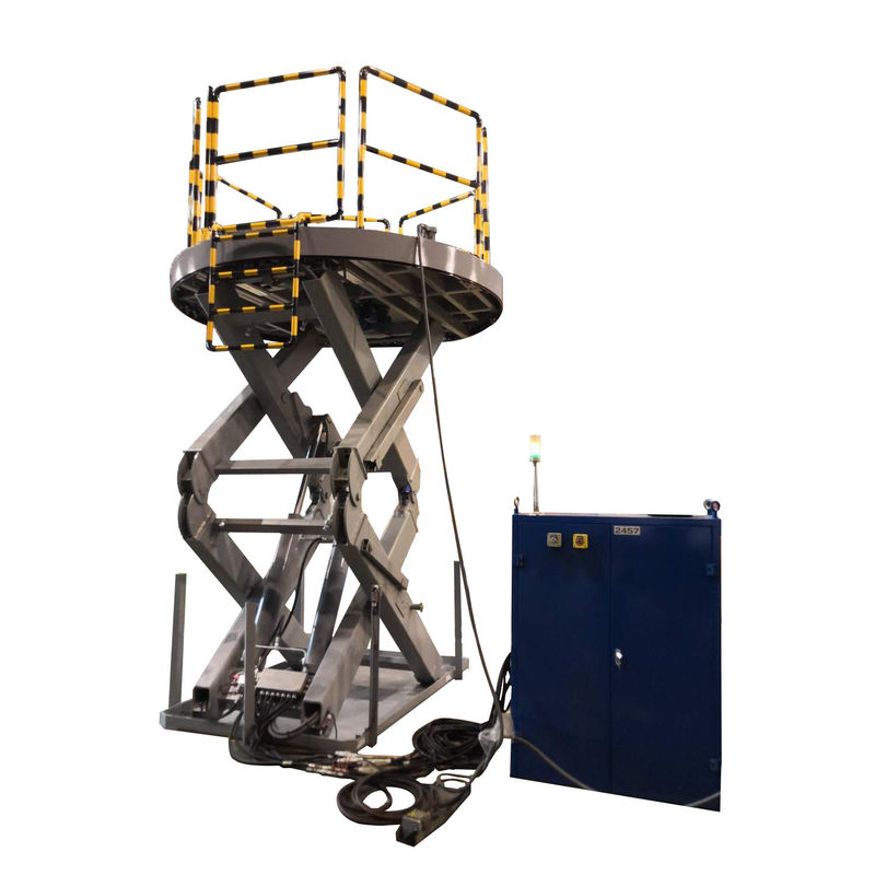 Kapasitas 6000kg Standar Eropa CE EN1570-1 Platform Angkat Gunting Hidraulik dengan Handrail