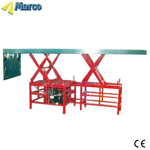 Hidraulik Didorong Marco Gunting Lift Table dengan Loading Flap Berat Tingkat Twin Marco