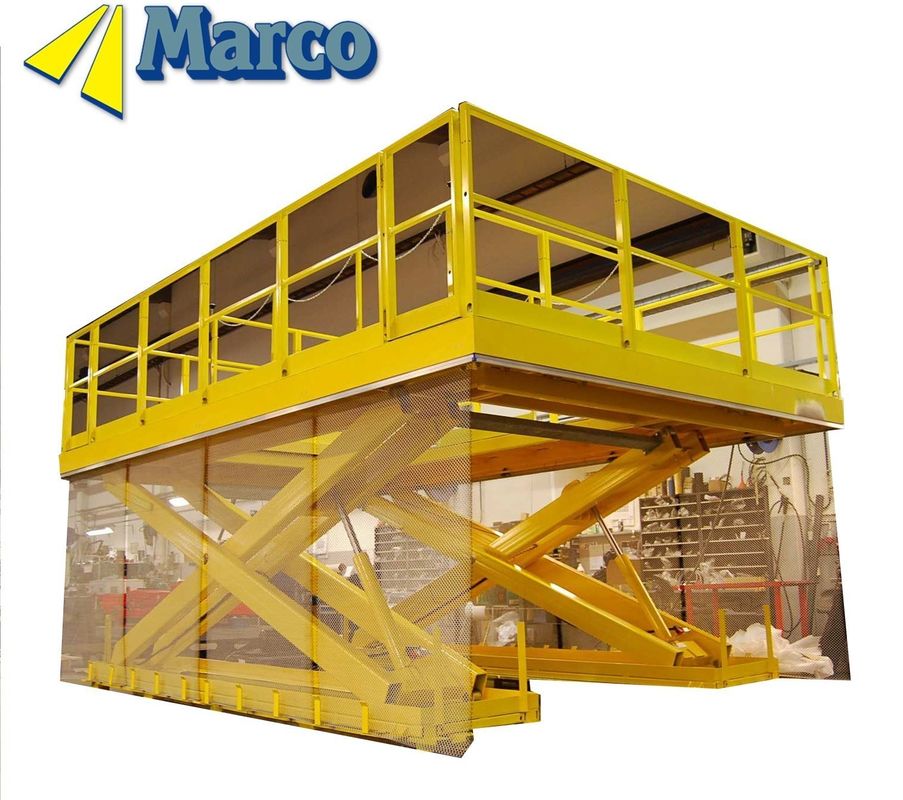 Kapasitas tinggi Marco Hydraulic Scissor Lift Work Platform dengan dua papan lantai geser