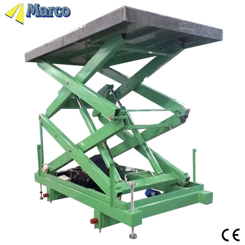 Pemasangan khusus 2,5-4 Ton Marco High Scissor Lift Table dengan Gerakan Stasioner yang Disetujui CE