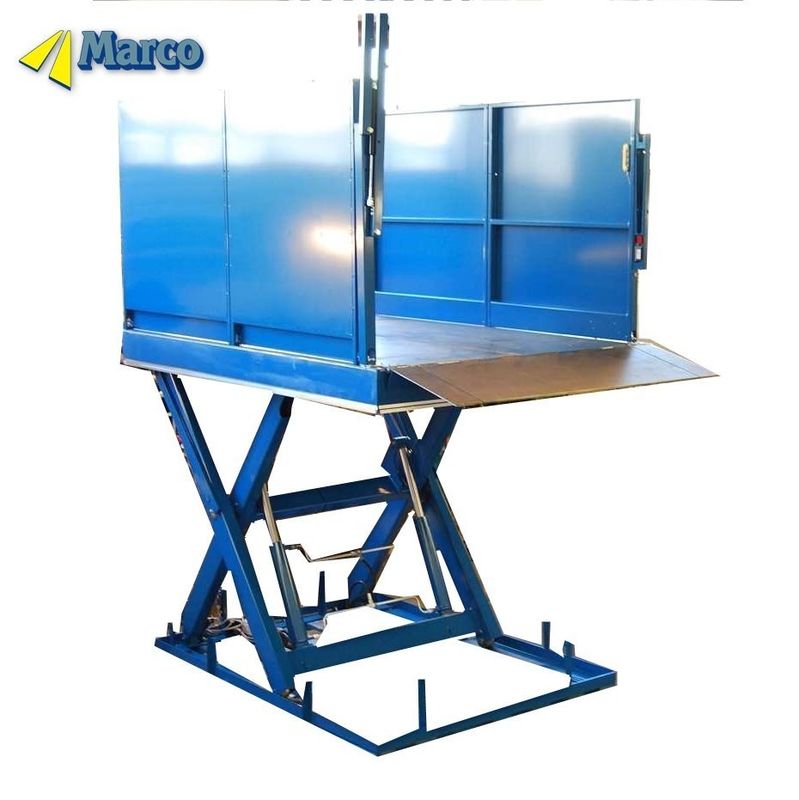 Tabel Lift Dock Loading Hydraulic dengan Twin Boom Barrier Loading Flaps dan Handrails